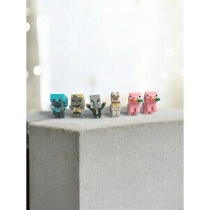 Minecraft Mini Figures Wood Series 10 Lot Mattel Evoker Llama Pig Husk Skeleton